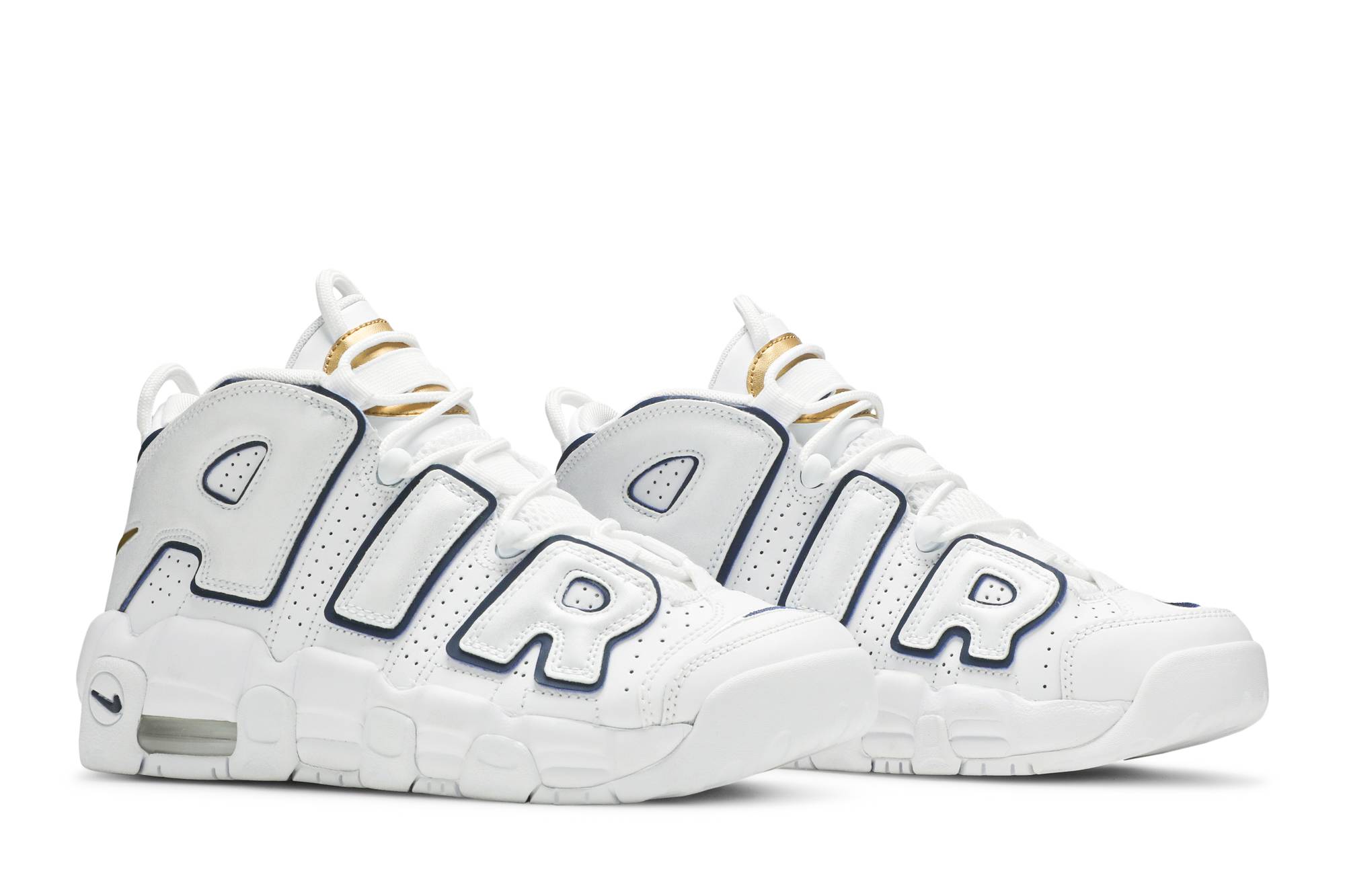 (Grade School) Nike Air More Uptempo White Midnight Navy