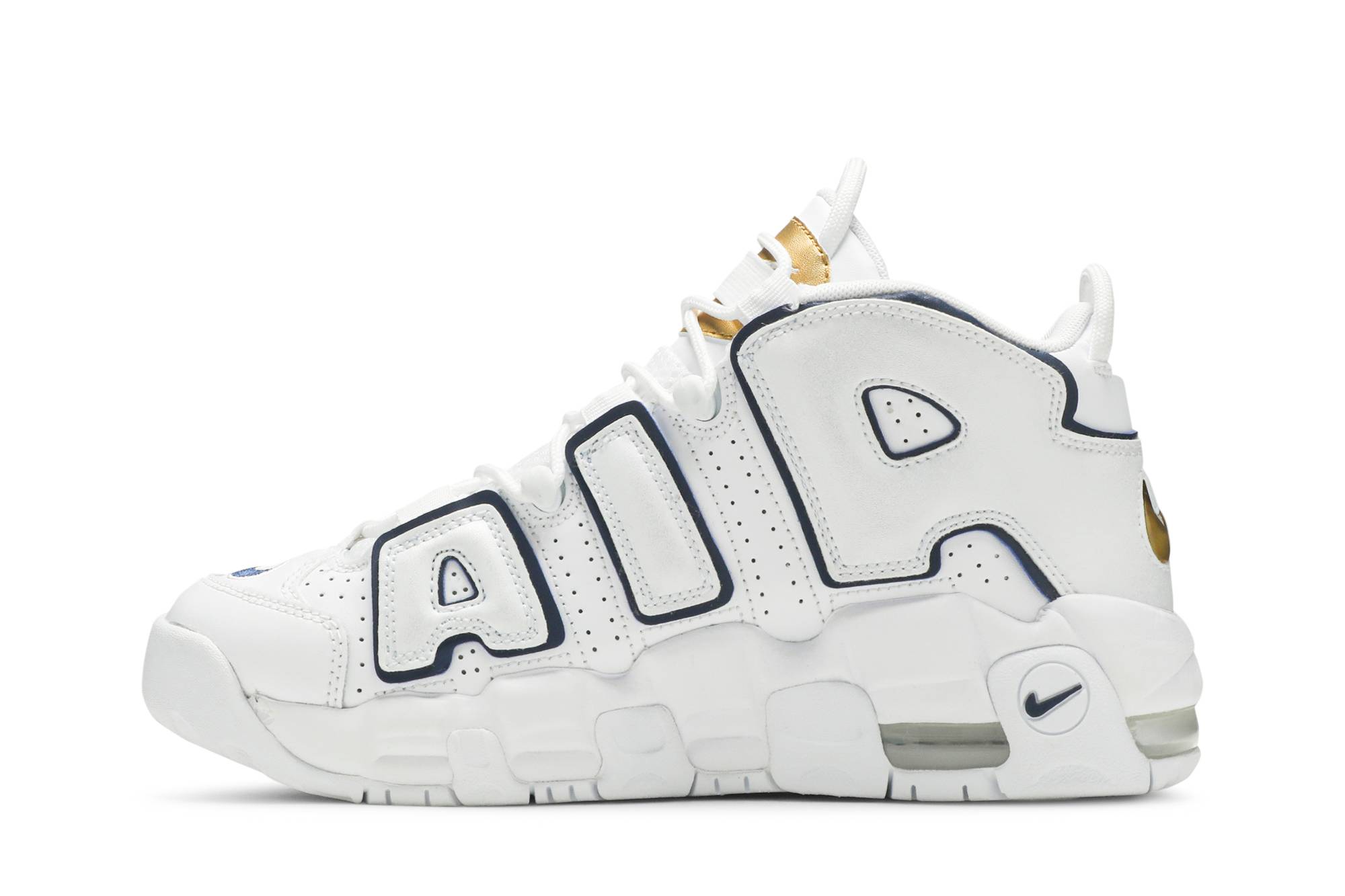 (Grade School) Nike Air More Uptempo White Midnight Navy