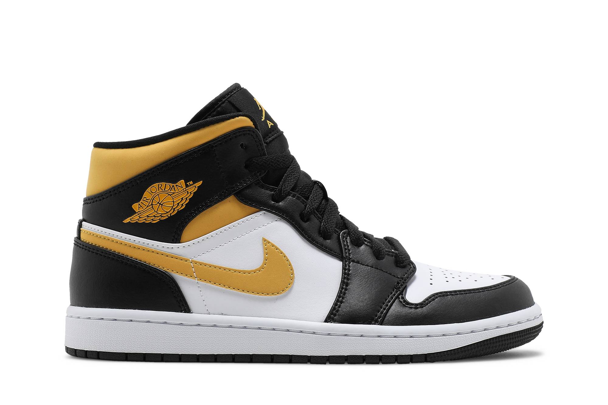Jordan 1 Mid ‚Black University Gold‘