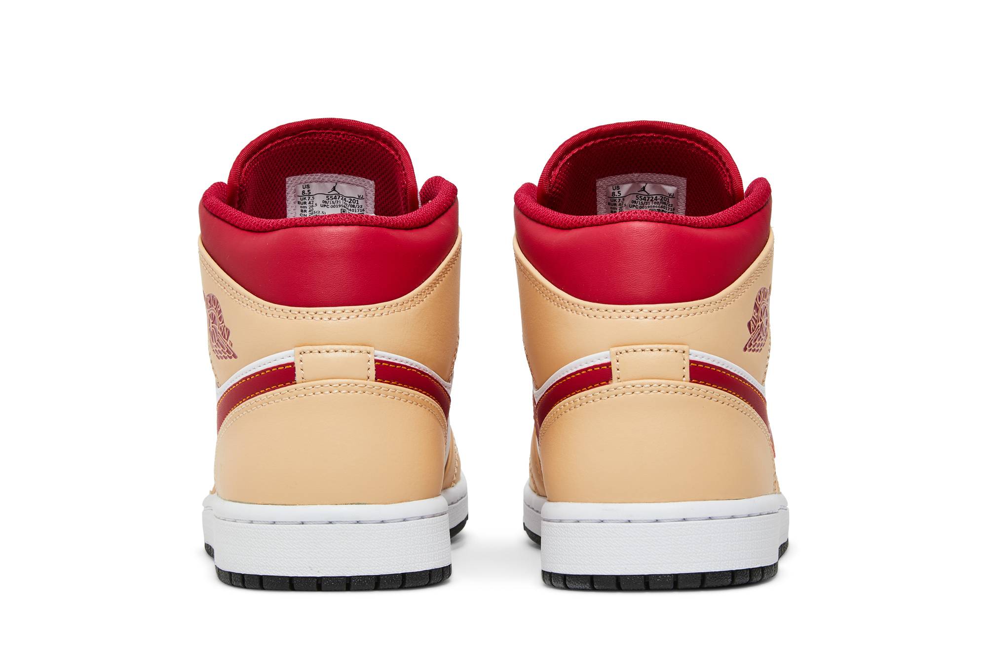 Jordan 1 Mid ‚Light Curry Cardinal Red‘