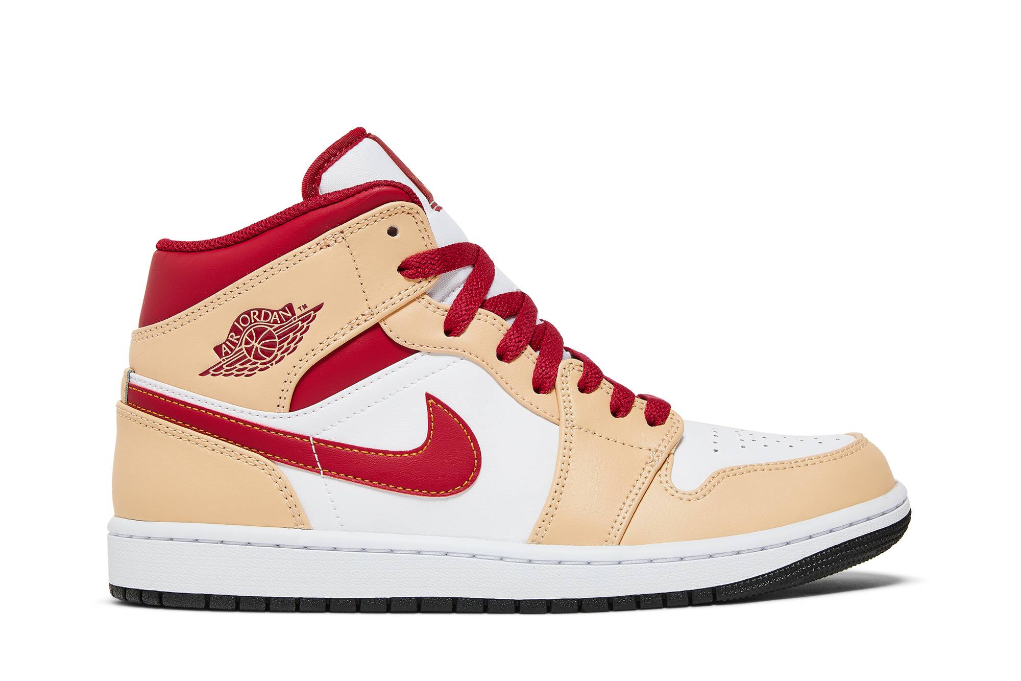 Jordan 1 Mid ‚Light Curry Cardinal Red‘