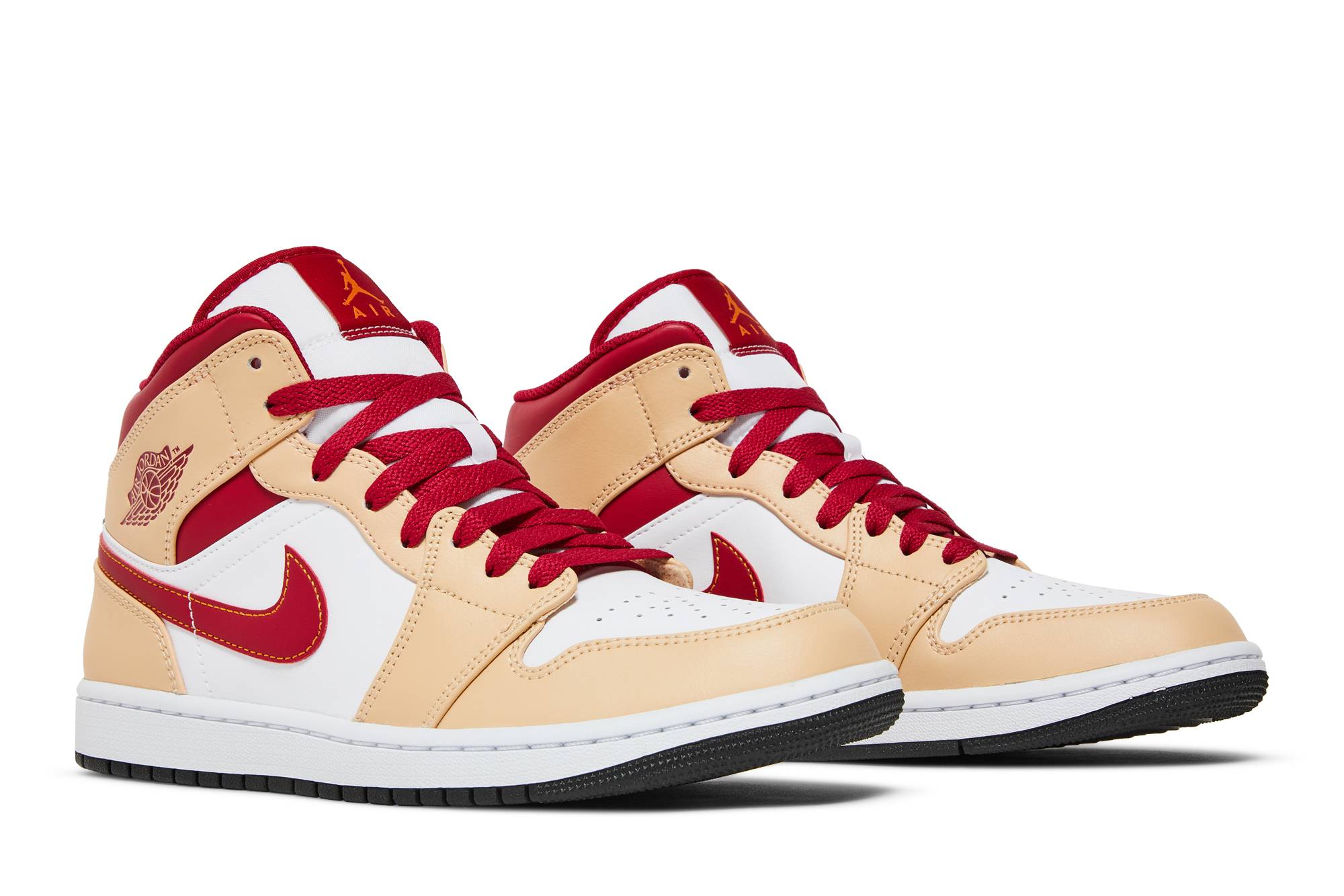 Jordan 1 Mid ‚Light Curry Cardinal Red‘