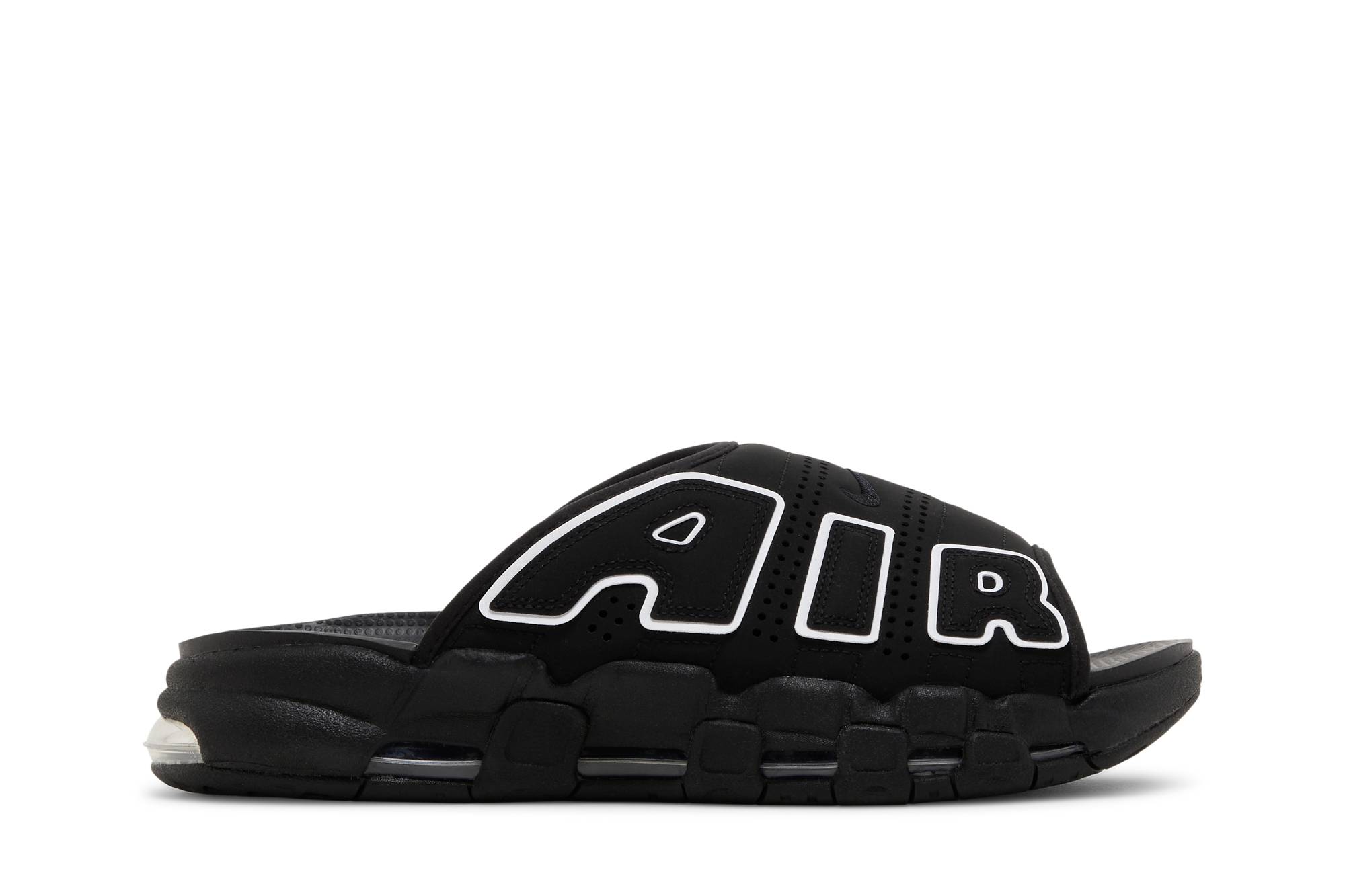 Nike Air More Uptempo Slide ‚Black - Grey Sole‘