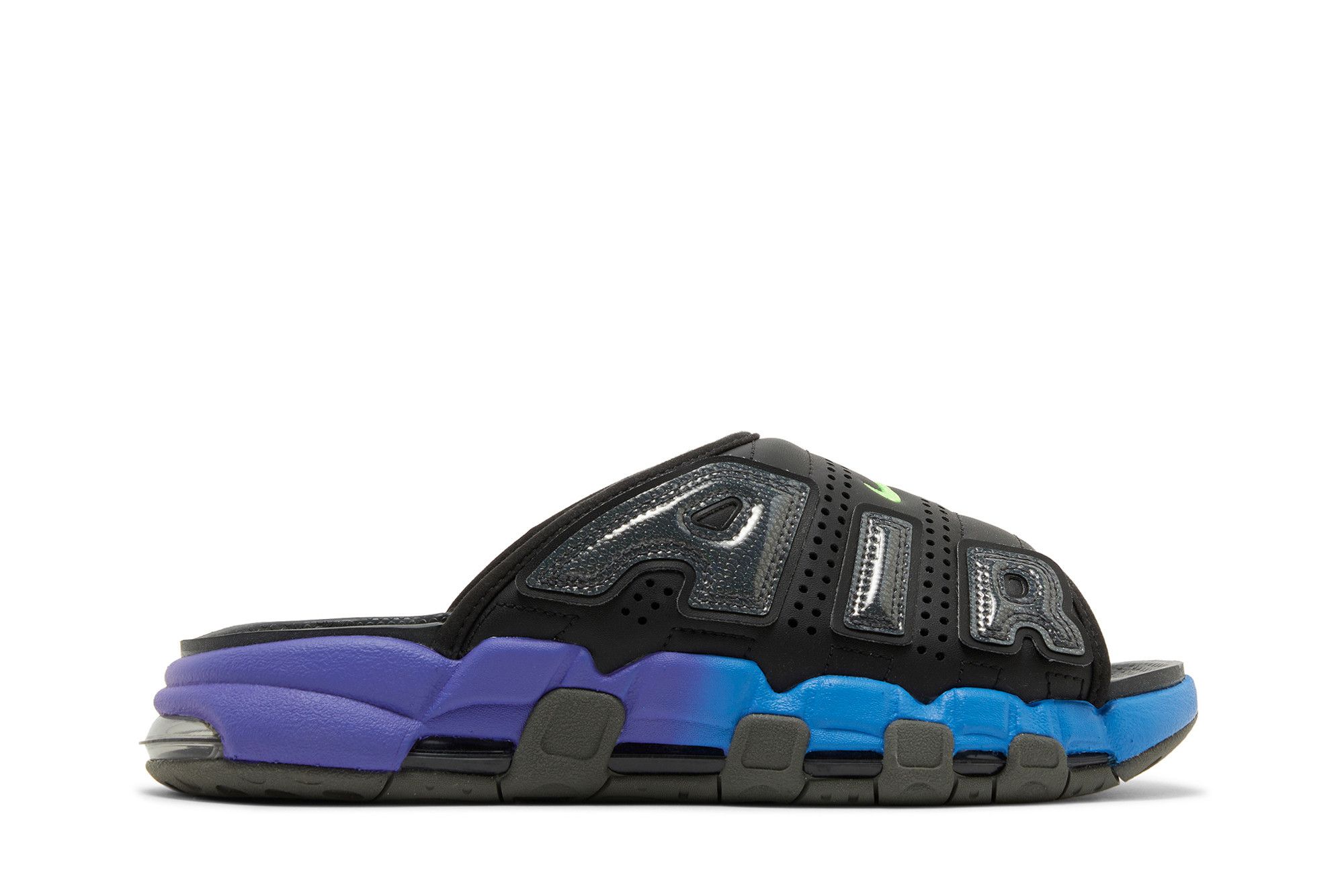 Nike Air More Uptempo Slide ‚Black Blue Purple Gradient‘