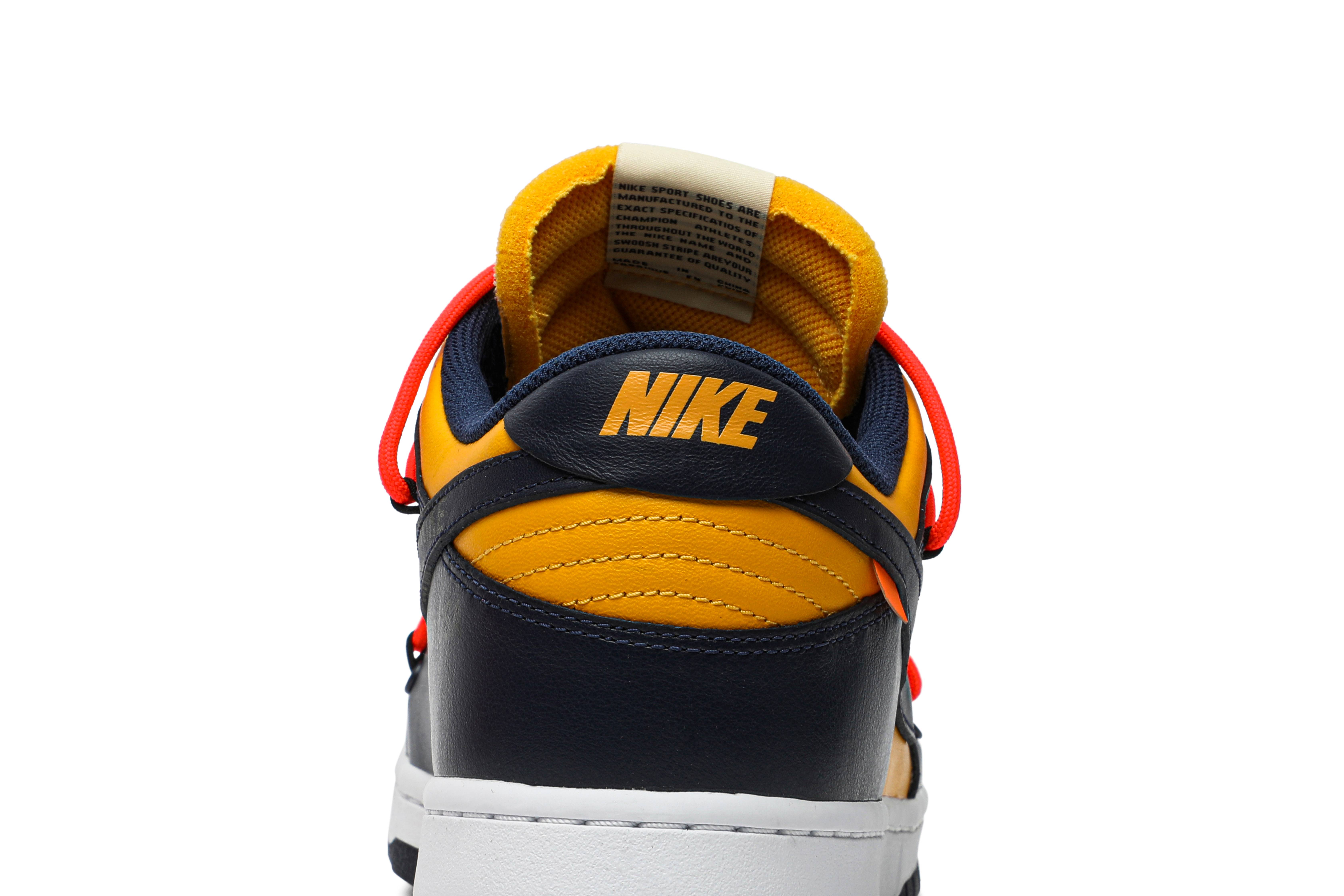 Off-White x Nike Dunk Low ‚University Gold‘