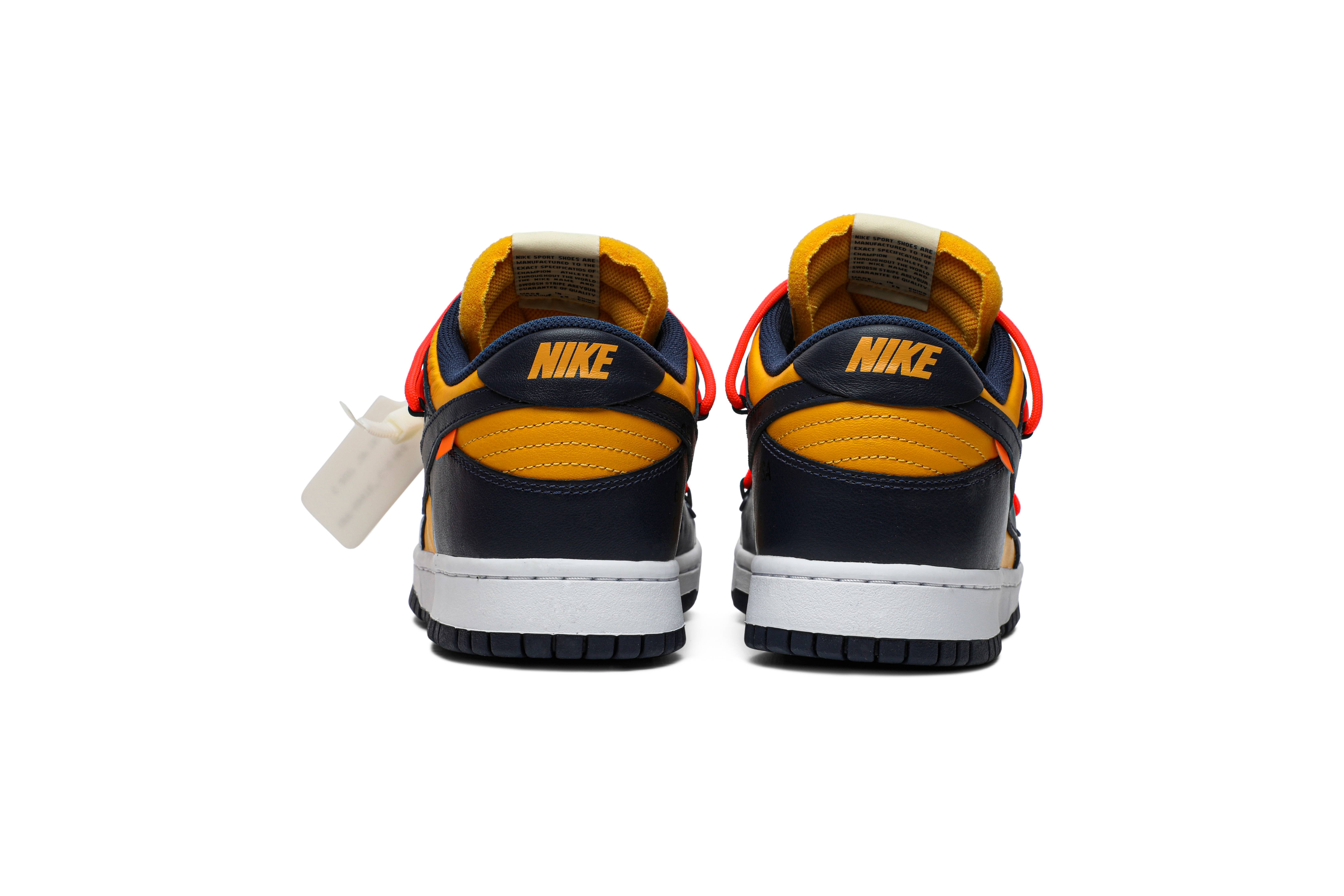 Off-White x Nike Dunk Low ‚University Gold‘