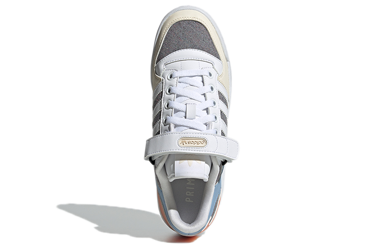 (Women) adidas originals Forum Low Wear-resistant Non-Slip Casual Skateboarding Shoes White Blue Gray