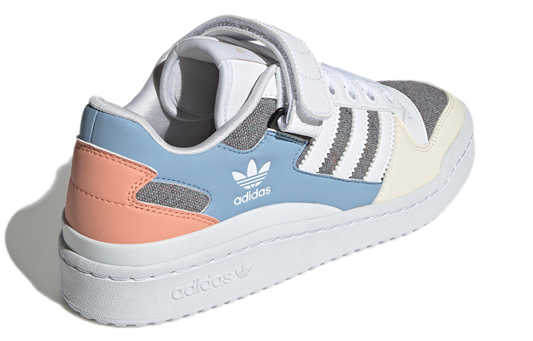 (Women) adidas originals Forum Low Wear-resistant Non-Slip Casual Skateboarding Shoes White Blue Gray