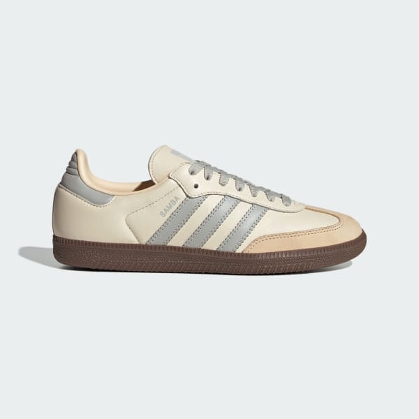 (Women) Adidas Samba OG Shoes Cream White/Wonder Silver/Sand Strata